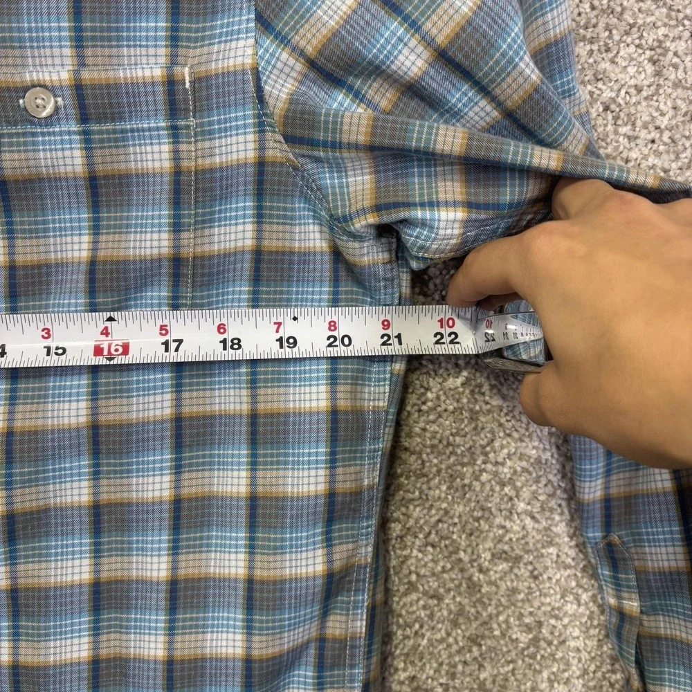The North Face Shirt Mens Medium Blue Plaid Long Sleeve Button Up Casual Outdoor